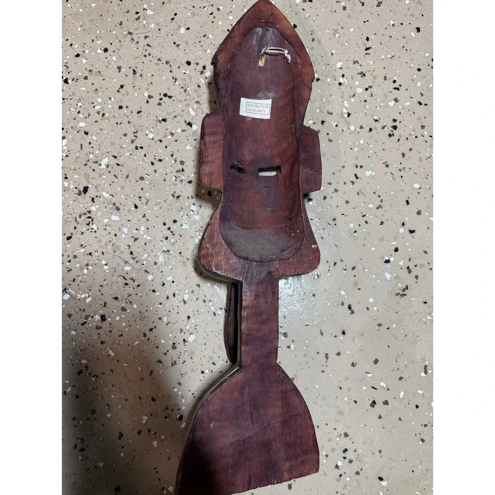 Hand Crafted Ghana African Wooden Wall Mask, Ownership History Not Available